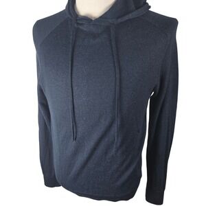 Good Man Brand Merino Wool Blend Hoodie Mens M Navy Lightweight Knit